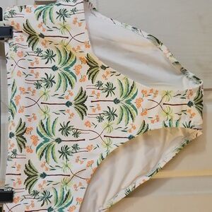 OLD NAVY HIGH RISE PALM TREE PRINT SWIMSUIT BOTTOM: IVORY: NEW WITH TAGS: SIZE L